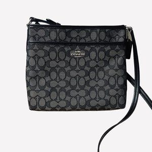 Signature Jacquard crossbody bag in Charcoal / Black